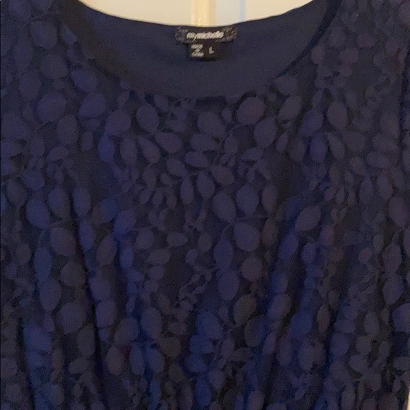 Navy High-Low Lace Dress Size Large - Picture 2 of 5